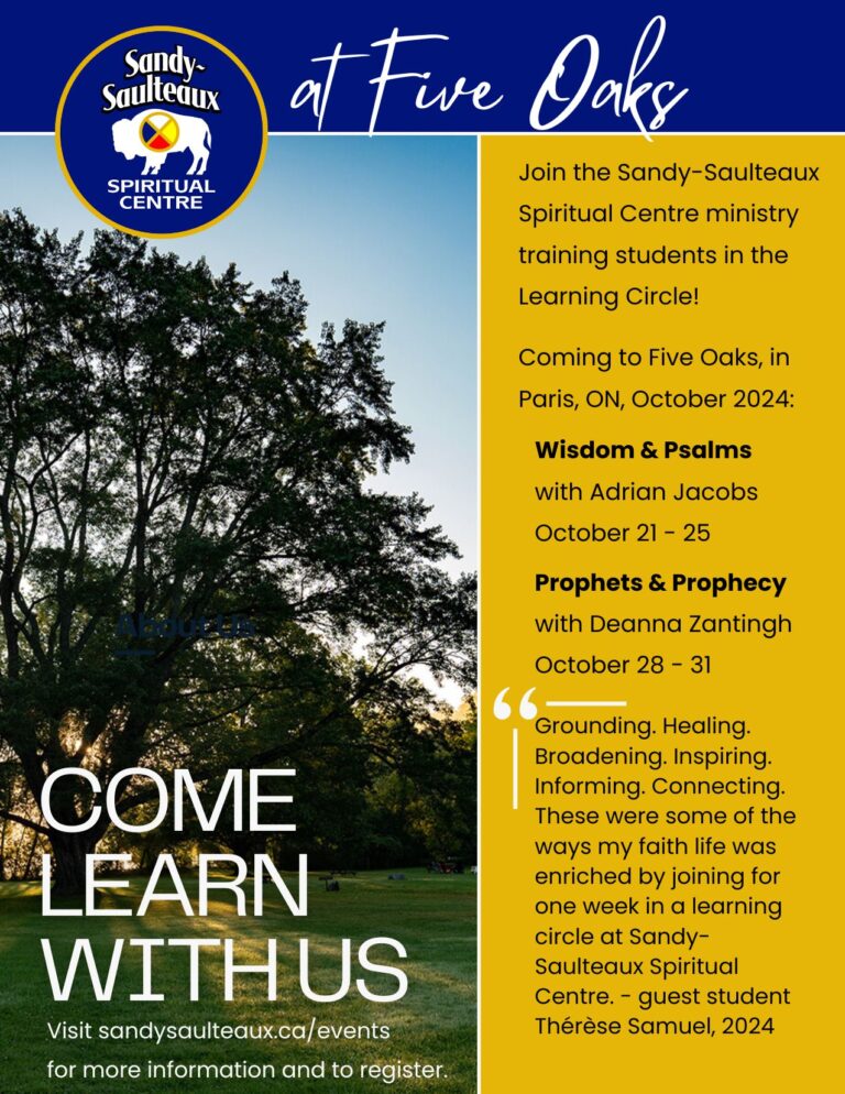 Sandy-Saulteaux Spiritual Centre Learning Circle