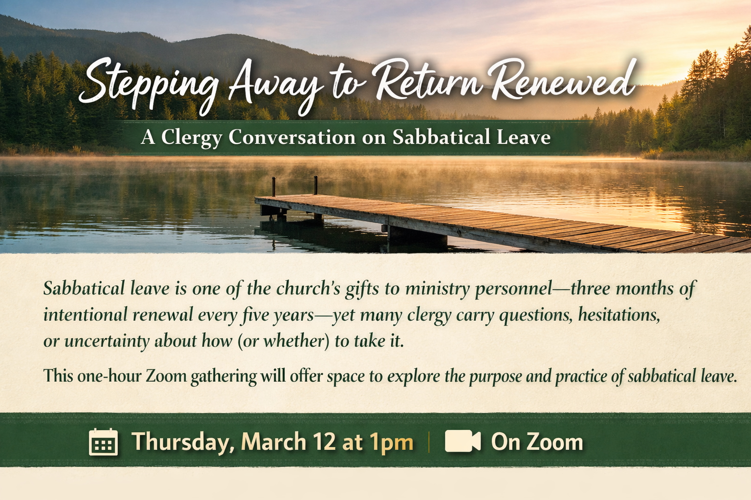 a wood dock and mountains and the sun setting in the background